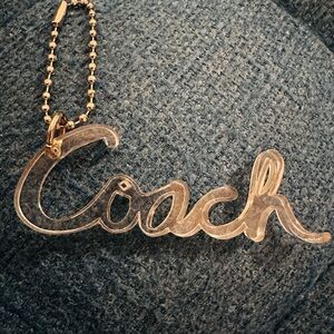 Coach Poppy Clear Script acrylic bag charm